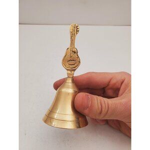 Vintage Brass Hand Bell - Handheld Solid Brass Bell with Charming Tone - Home